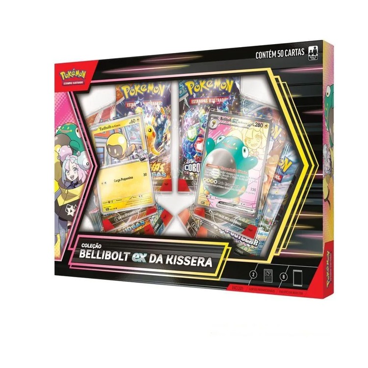 Pokémon - Box de Cartas Coleção Bellibolt Ex da Kissera - 50 cartas - Copag