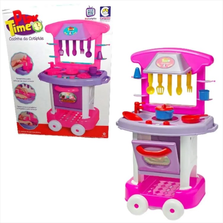 Cozinha Infantil Play Time - Rosa - Cotiplás