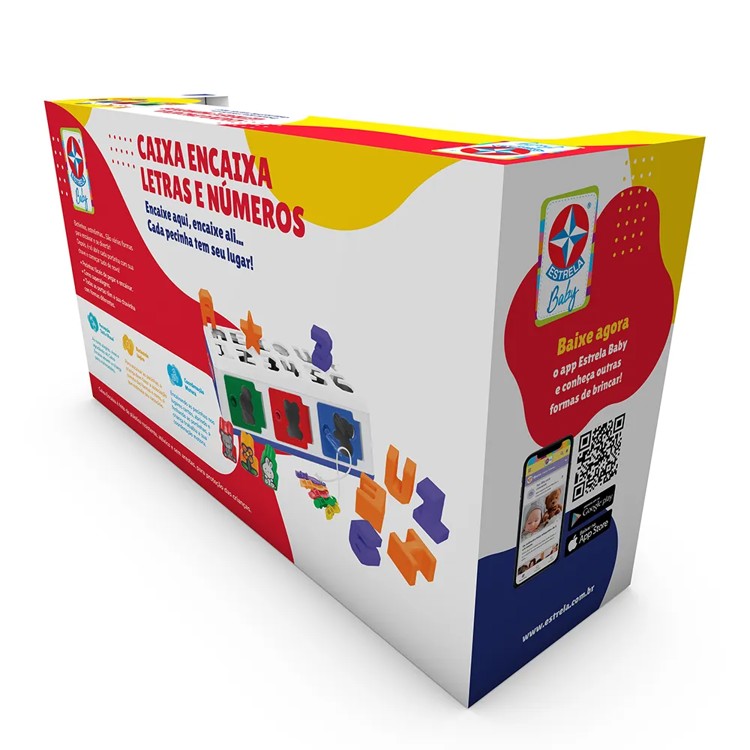 Caixa Encaixa Letras e Números - Estrela