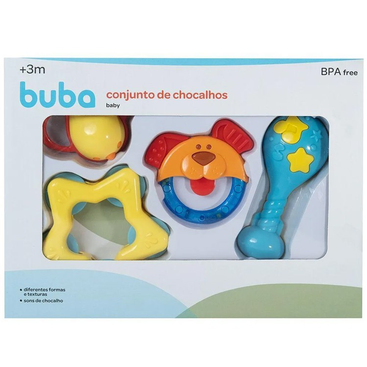 Conjunto de Chocalhos Baby - Conjunto Meus Amiguinhos - Buba