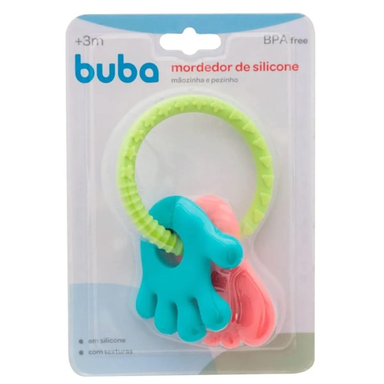 Mordedor Mãozinha e Pezinho Rosa/Azul - Buba