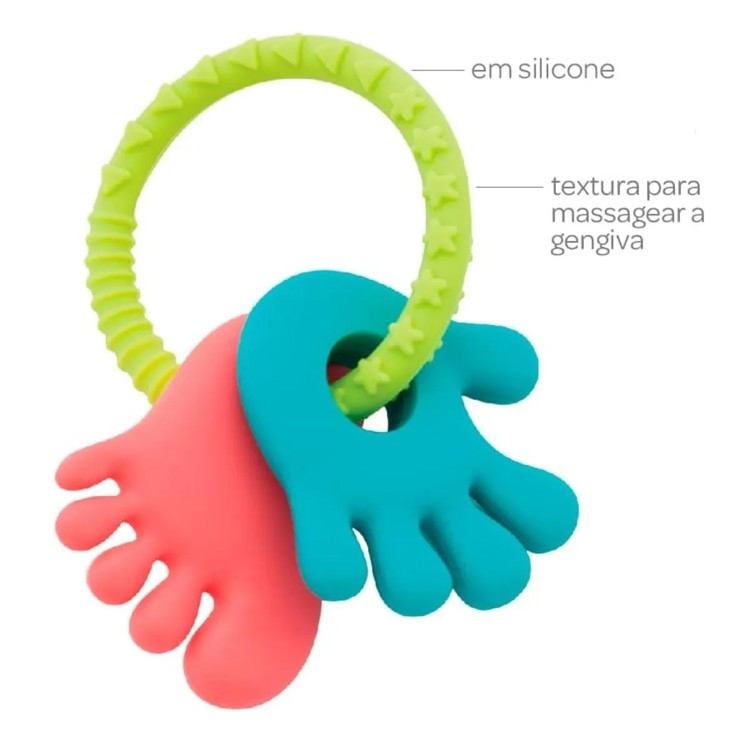 Mordedor Mãozinha e Pezinho Rosa/Azul - Buba