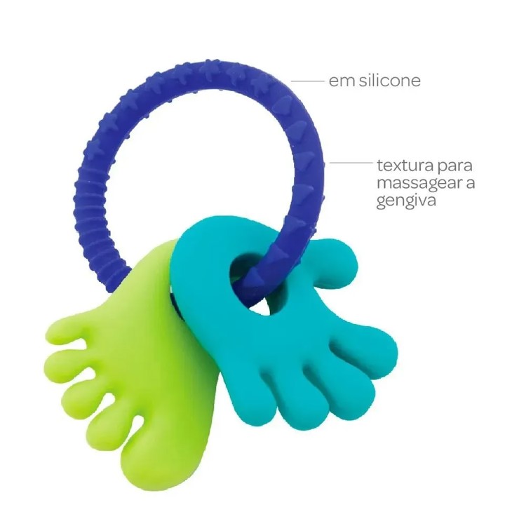 Mordedor Mãozinha e Pezinho Azul/Verde- Buba