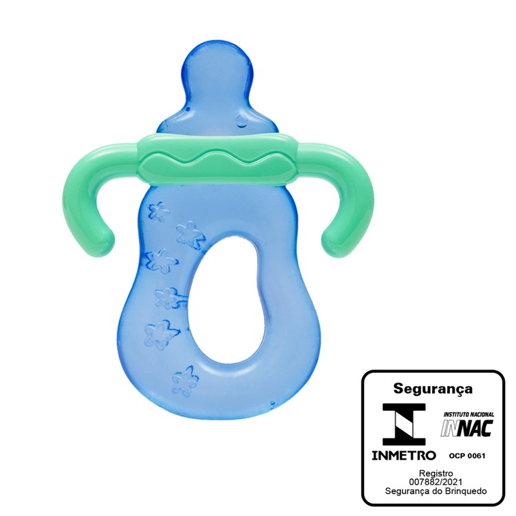 Mordedor com Água Mamadeira  Azul - Buba