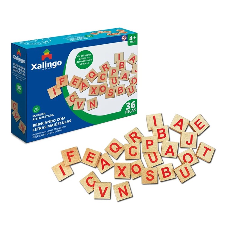 Jogo Brincando com Letras Maiúsculas - 36 Peças - Xalingo